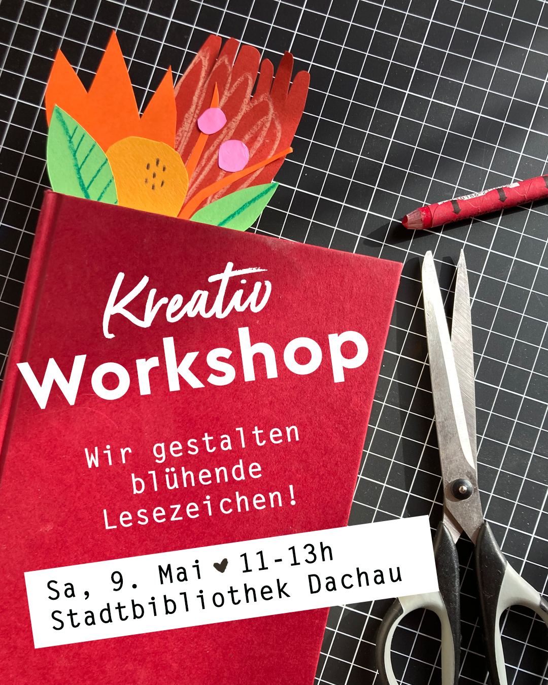 Kreatives Lesezeichen in Buch